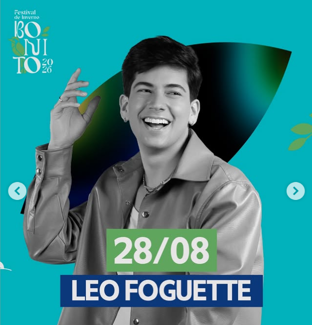 Leo Foguete se apresenta em 28/08 no Festival de Inverno de Bonito 2026